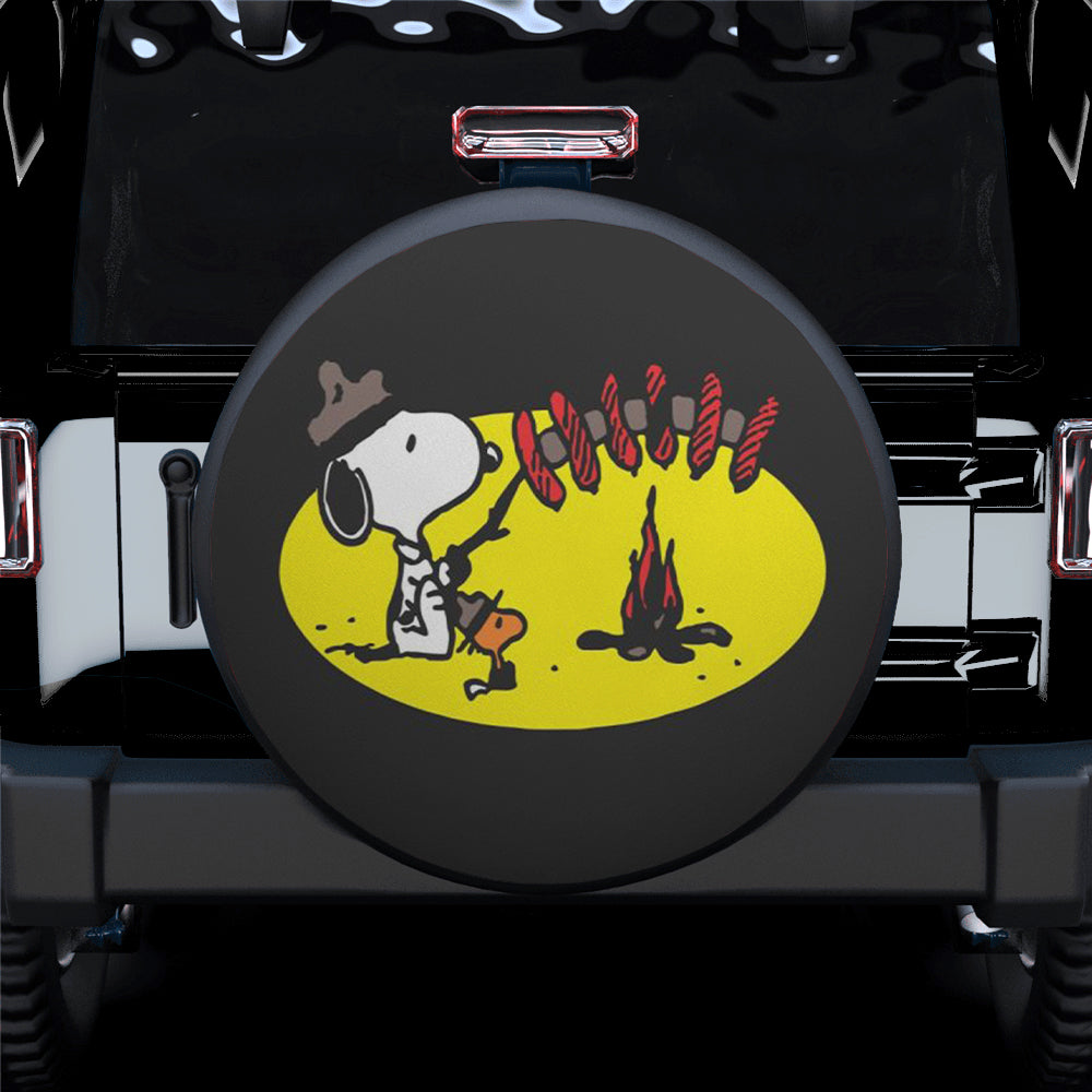 Snoopy Hot Dog Camping Fire Spare Tire Covers Gift For Campers Nearkii
