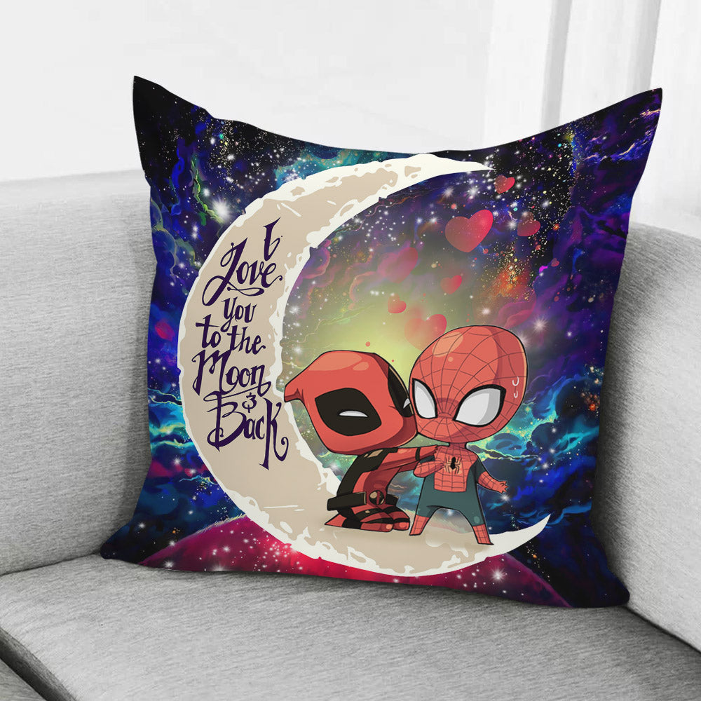 Spiderman And Deadpool Couple Love You To The Moon Galaxy Pillowcase Room Decor Nearkii