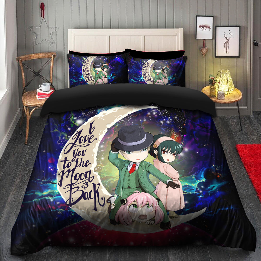 Spy X Family Love You To The Moon Galaxy Bedding Set Duvet Cover And 2 Pillowcases Nearkii
