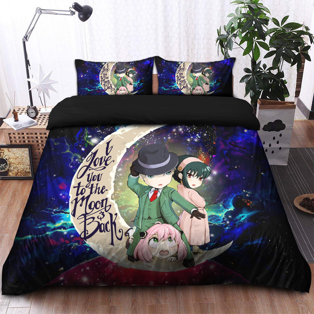 Spy X Family Love You To The Moon Galaxy Bedding Set Duvet Cover And 2 Pillowcases Nearkii