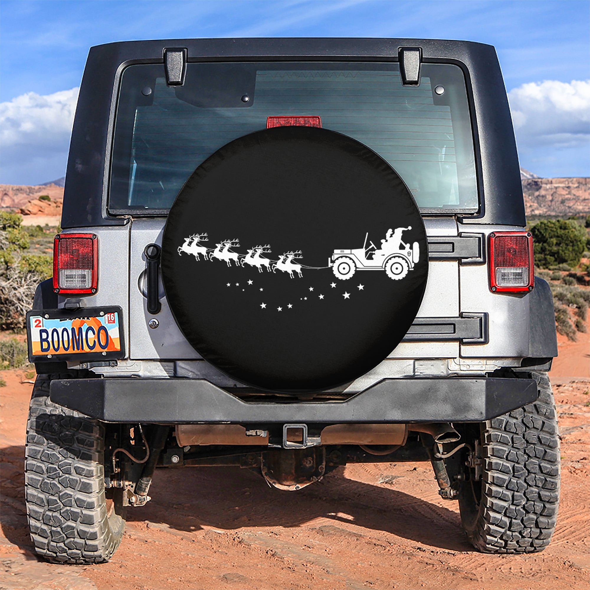 Santa Claus Ride Jeep Car Spare Tire Covers Gift For Campers Nearkii