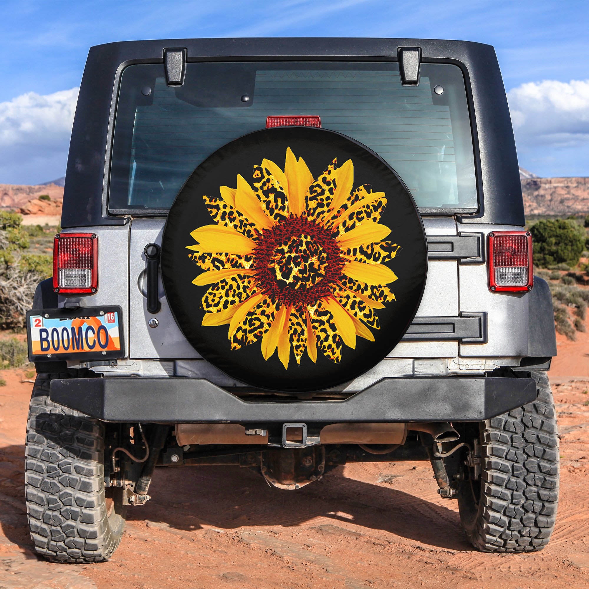 Sunflower Leopard Spare Tire Covers Gift For Campers Nearkii