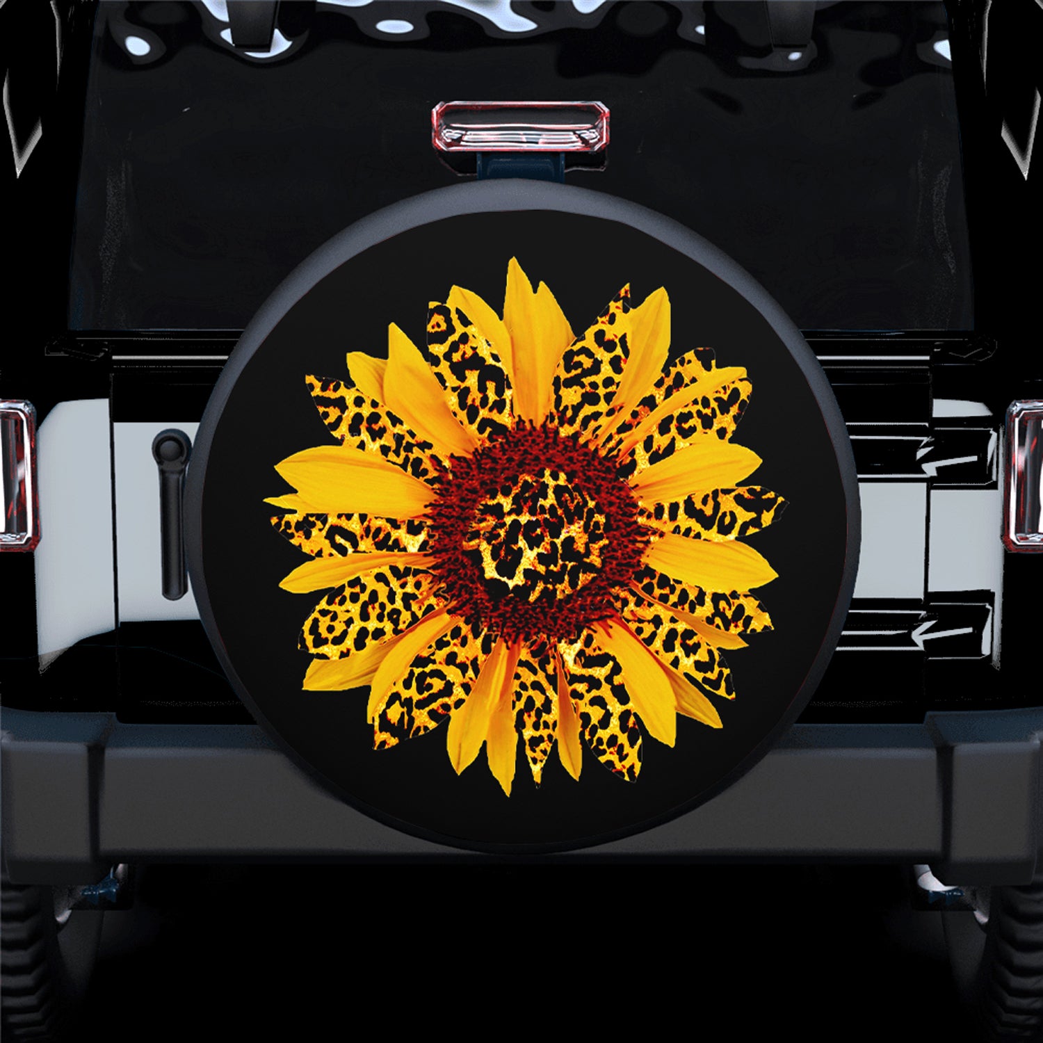 Sunflower Leopard Spare Tire Covers Gift For Campers Nearkii