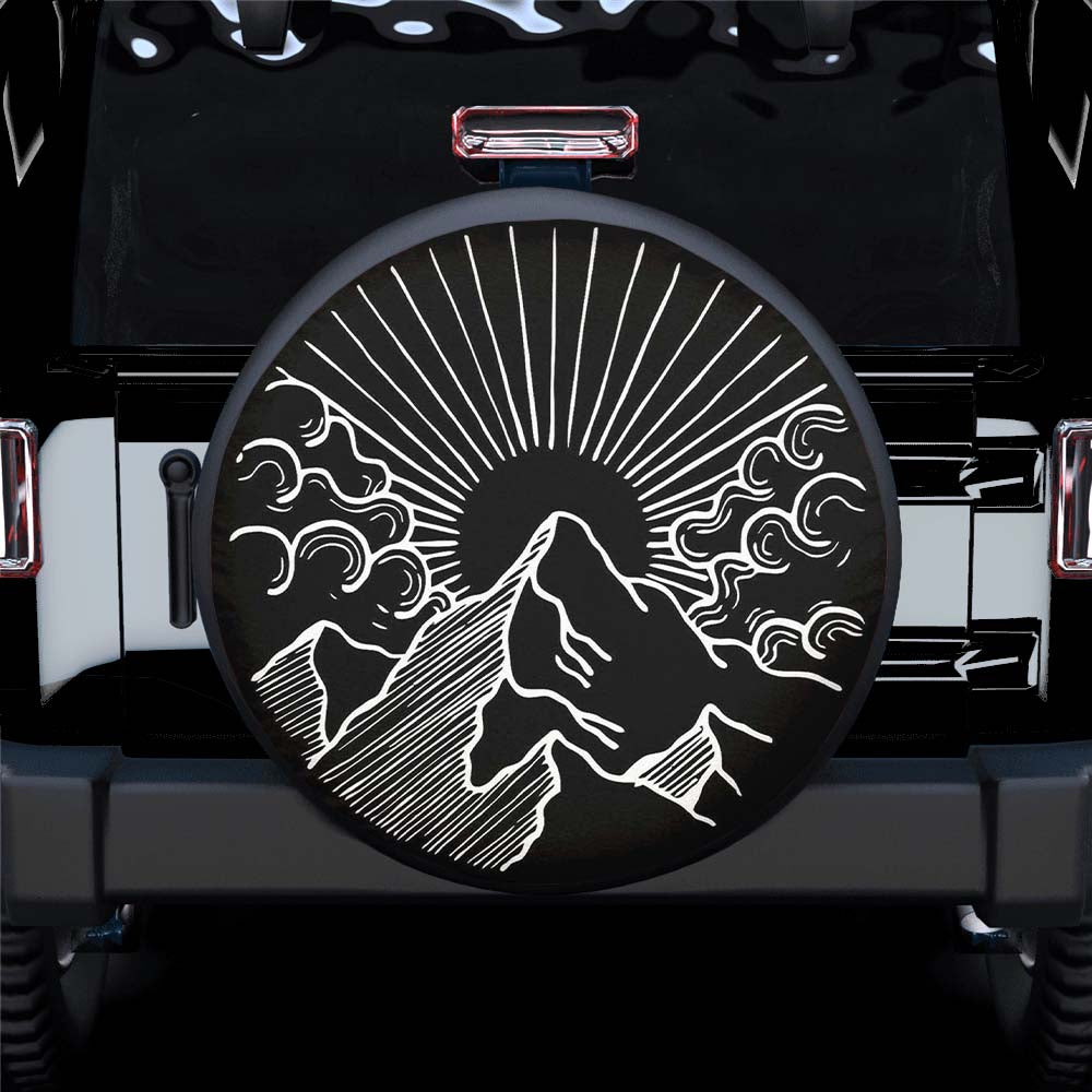 Sunrise on the Mountain Spare Tire Cover Gift For Campers Nearkii