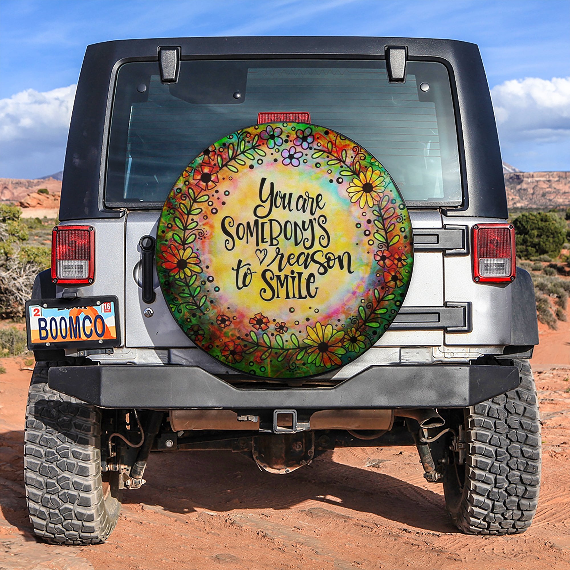 Sunshine Hippie Happy Jeep Car Spare Tire Cover Gift For Campers Nearkii