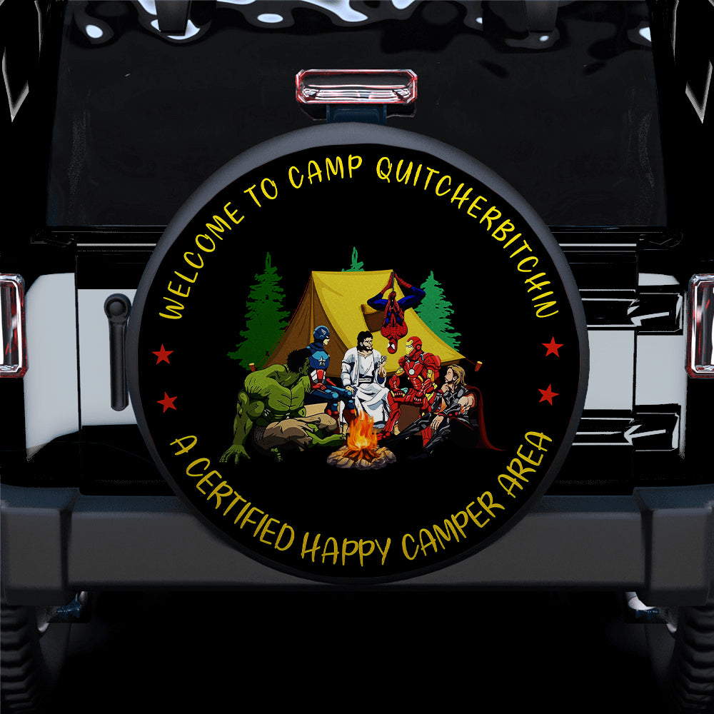 Superhero Jesus Camping Car Spare Tire Covers Gift For Campers Nearkii