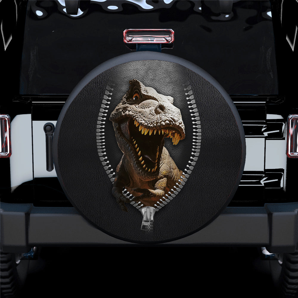 T-Rex 3D Zipper Car Spare Tire Covers Gift For Campers Nearkii