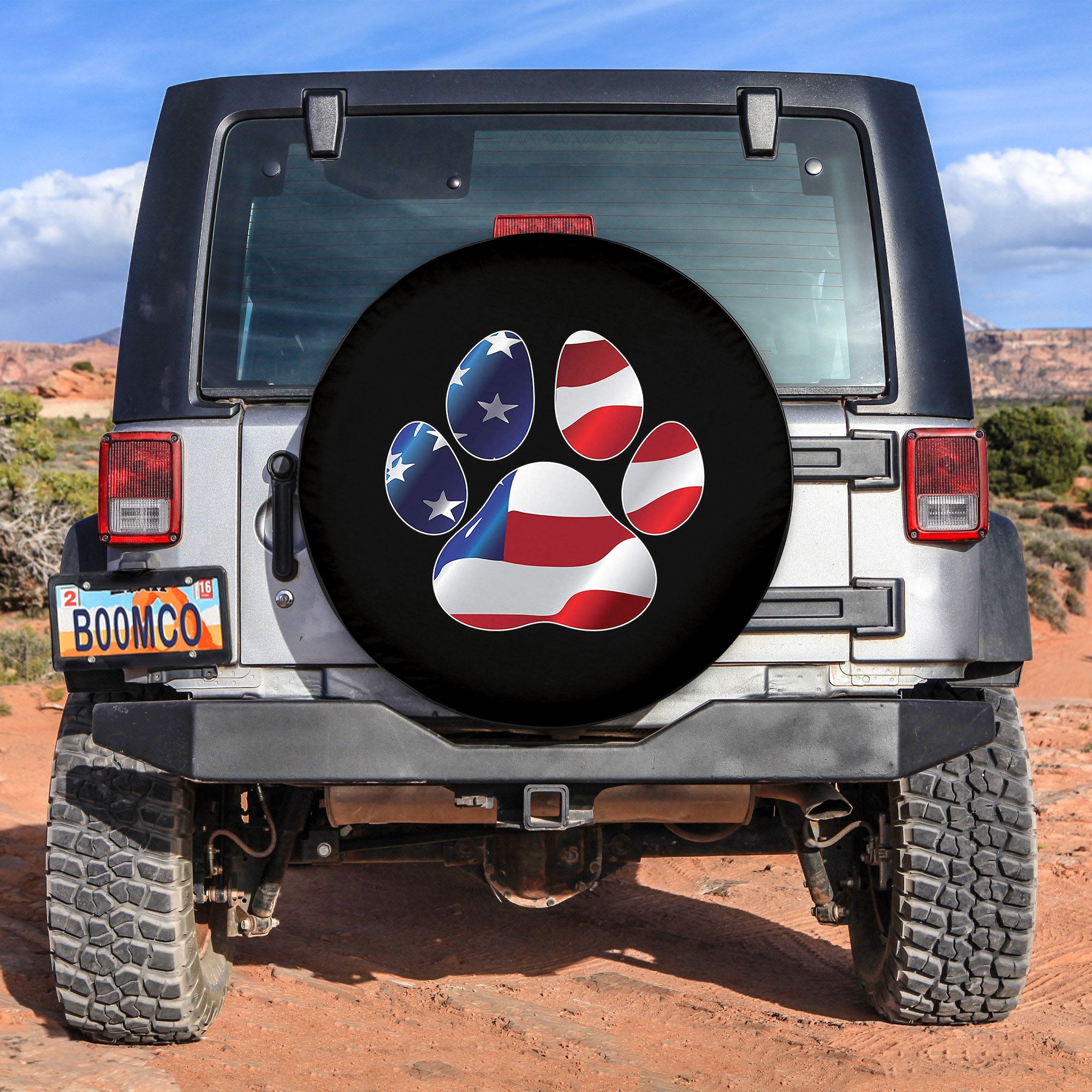 Tire Cover Central Paws US American Flag Spare Tire Cover Gift For Campers Nearkii