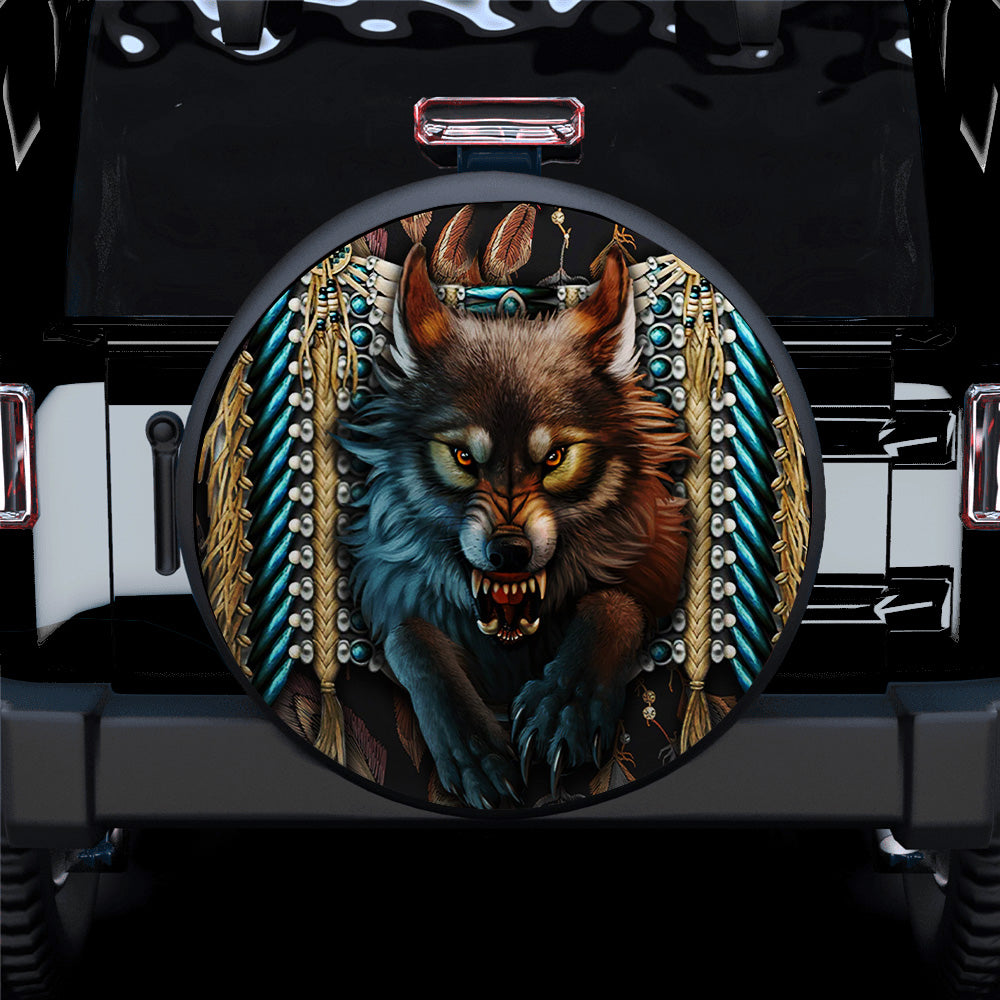 Wolf Native American Car Spare Tire Covers Gift For Campers Nearkii