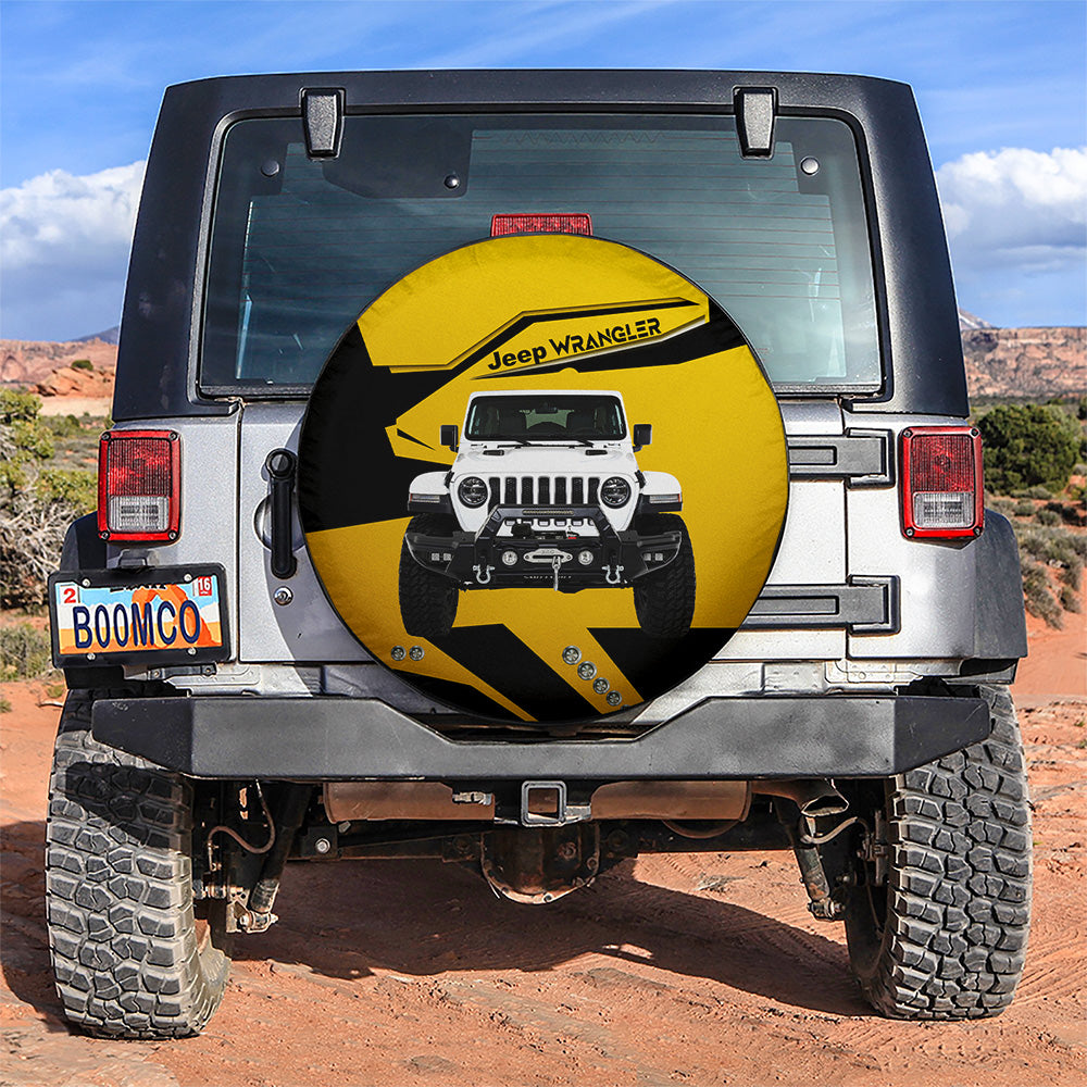 Yellow White Jeep Car Spare Tire Covers Gift For Campers Nearkii