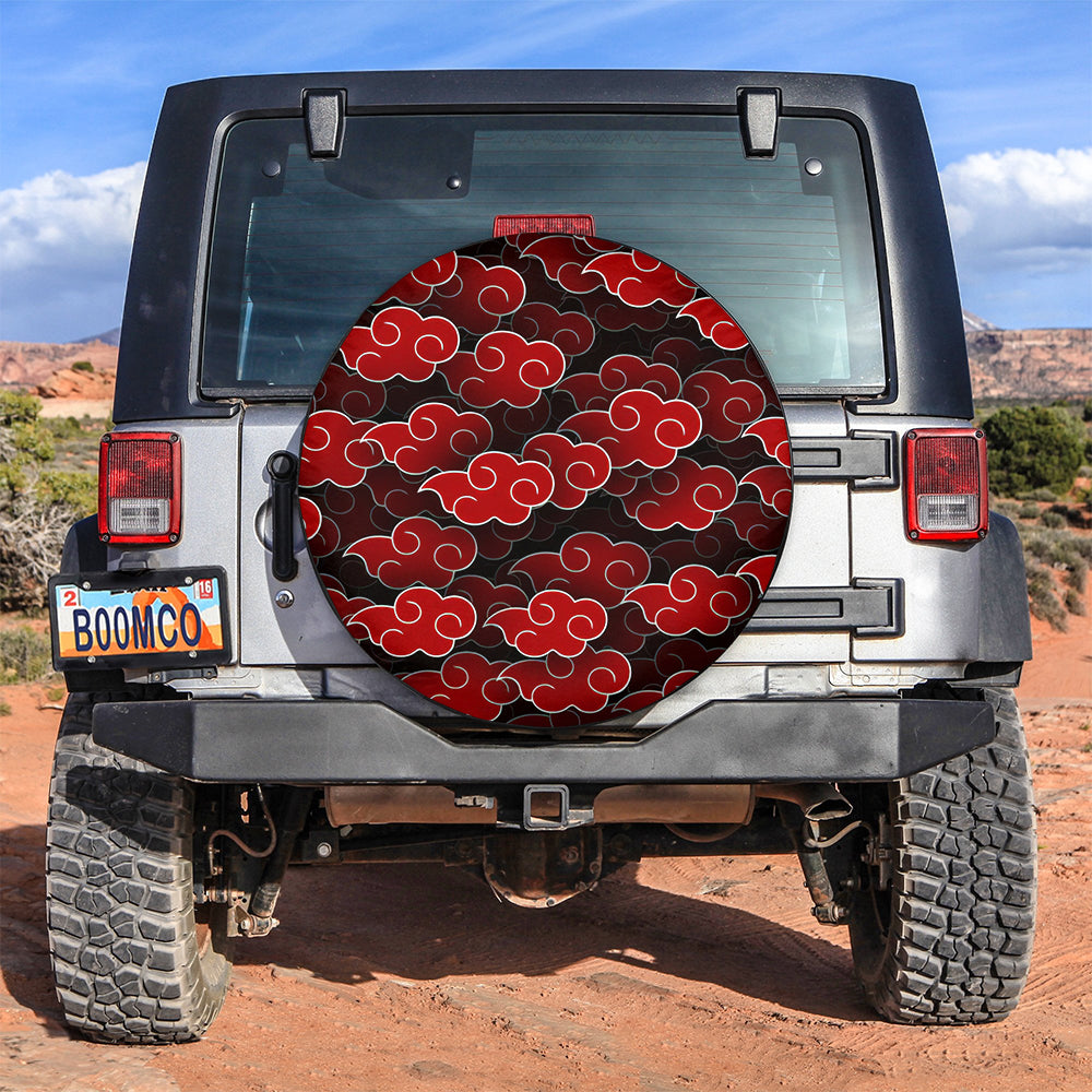 Akatsuki Cloud 3D Naruto Anime Car Spare Tire Covers Gift For Campers Nearkii