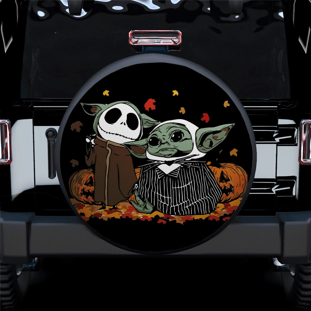 Baby Yoda And Jack Halloween Car Spare Tire Covers Gift For Campers Nearkii