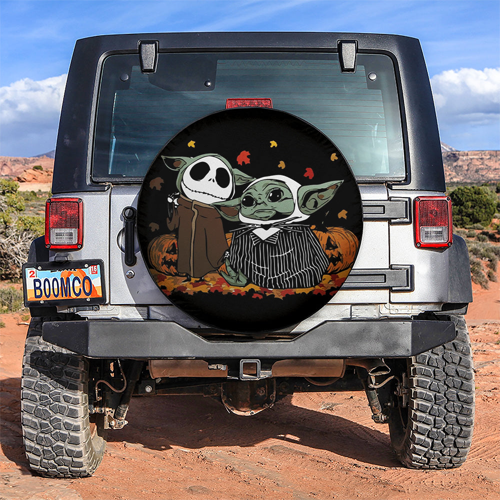 Baby Yoda And Jack Halloween Car Spare Tire Covers Gift For Campers Nearkii