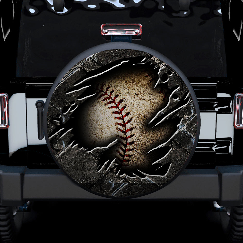 Baseball Inside Iron Style Break Car Spare Tire Covers Gift For Campers Nearkii