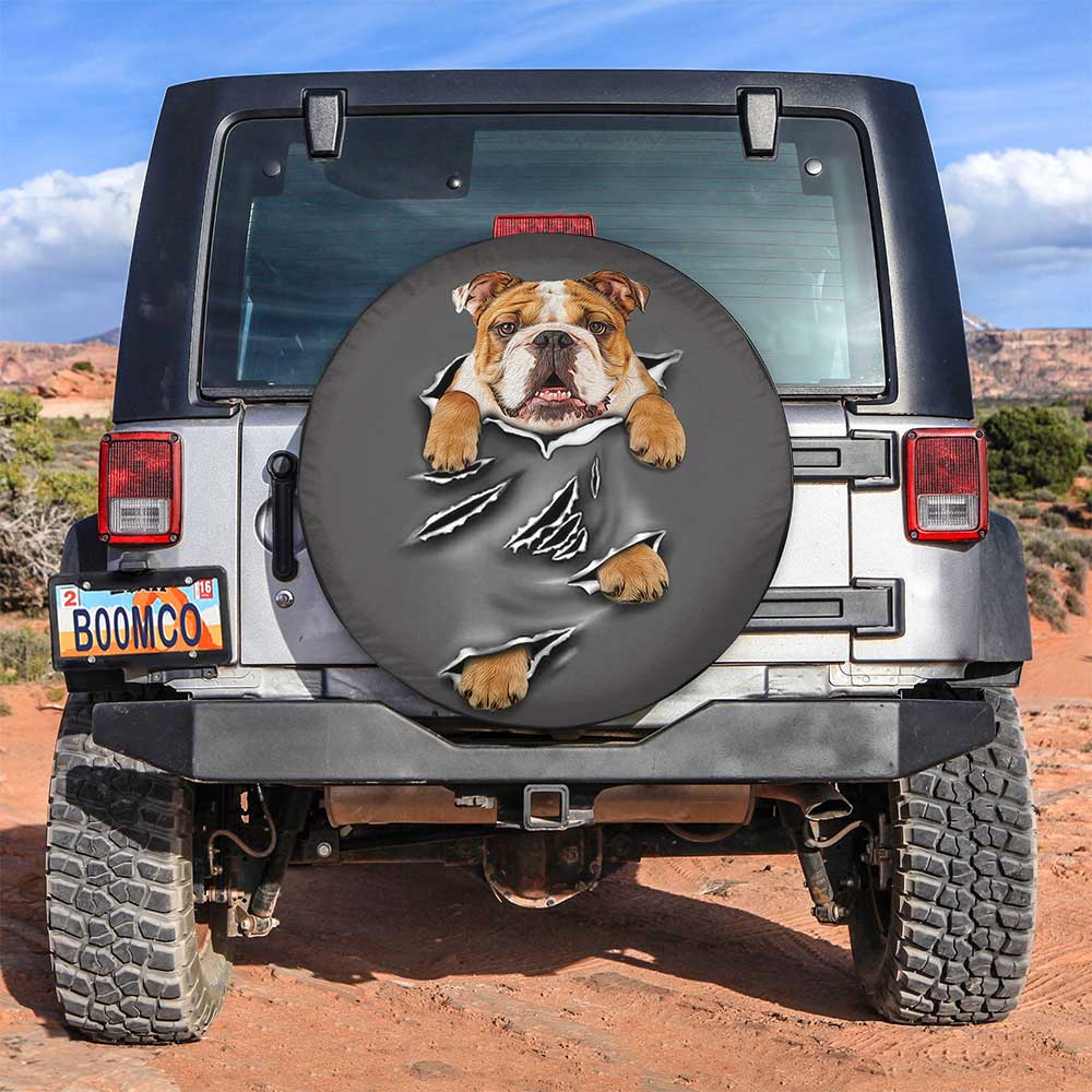Bull Dog Hanging Car Spare Tire Covers Gift For Campers Nearkii