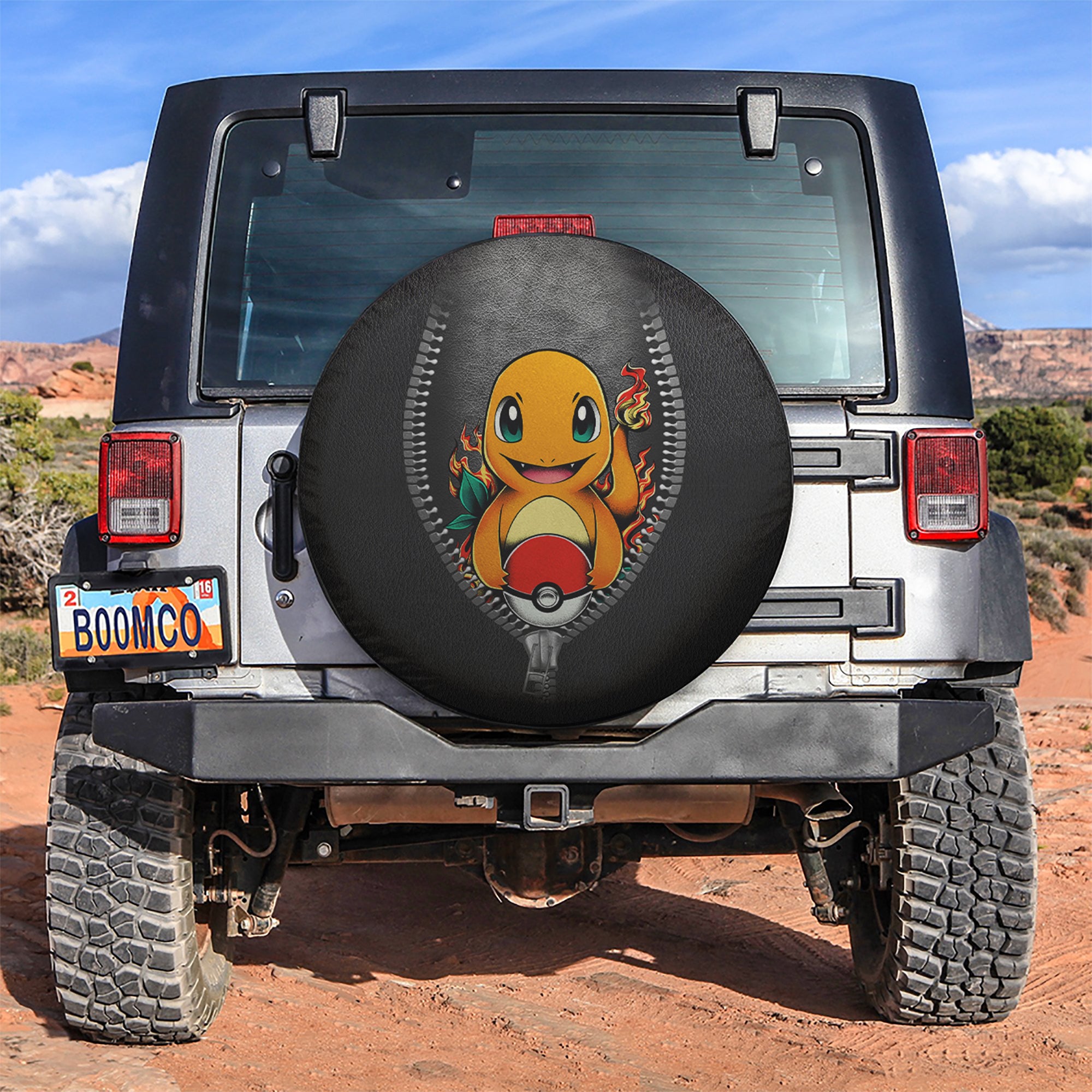 Charmander Pokemon Zipper Car Spare Tire Covers Gift For Campers Nearkii