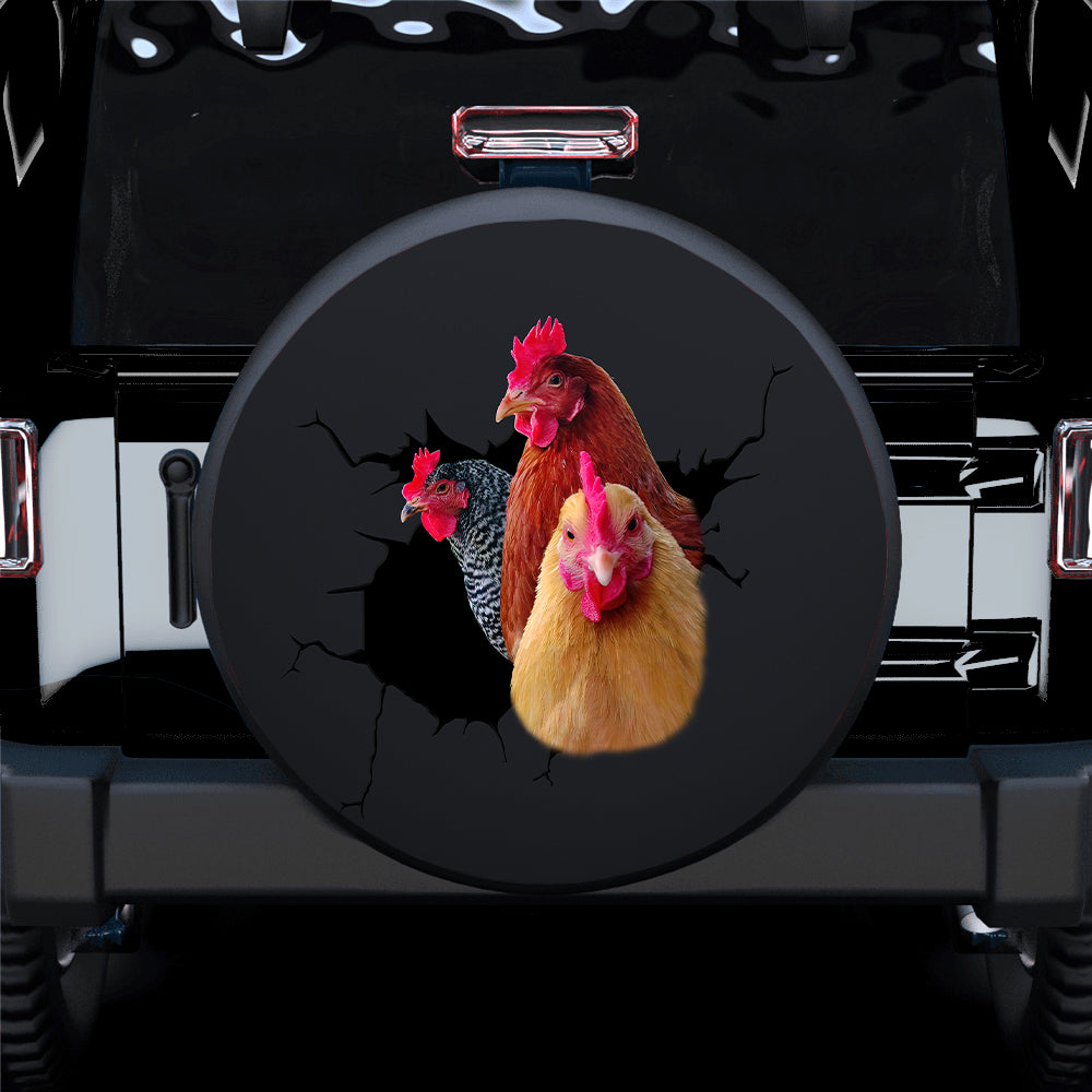 Funny Chicken Face Car Spare Tire Cover Gift For Campers Nearkii