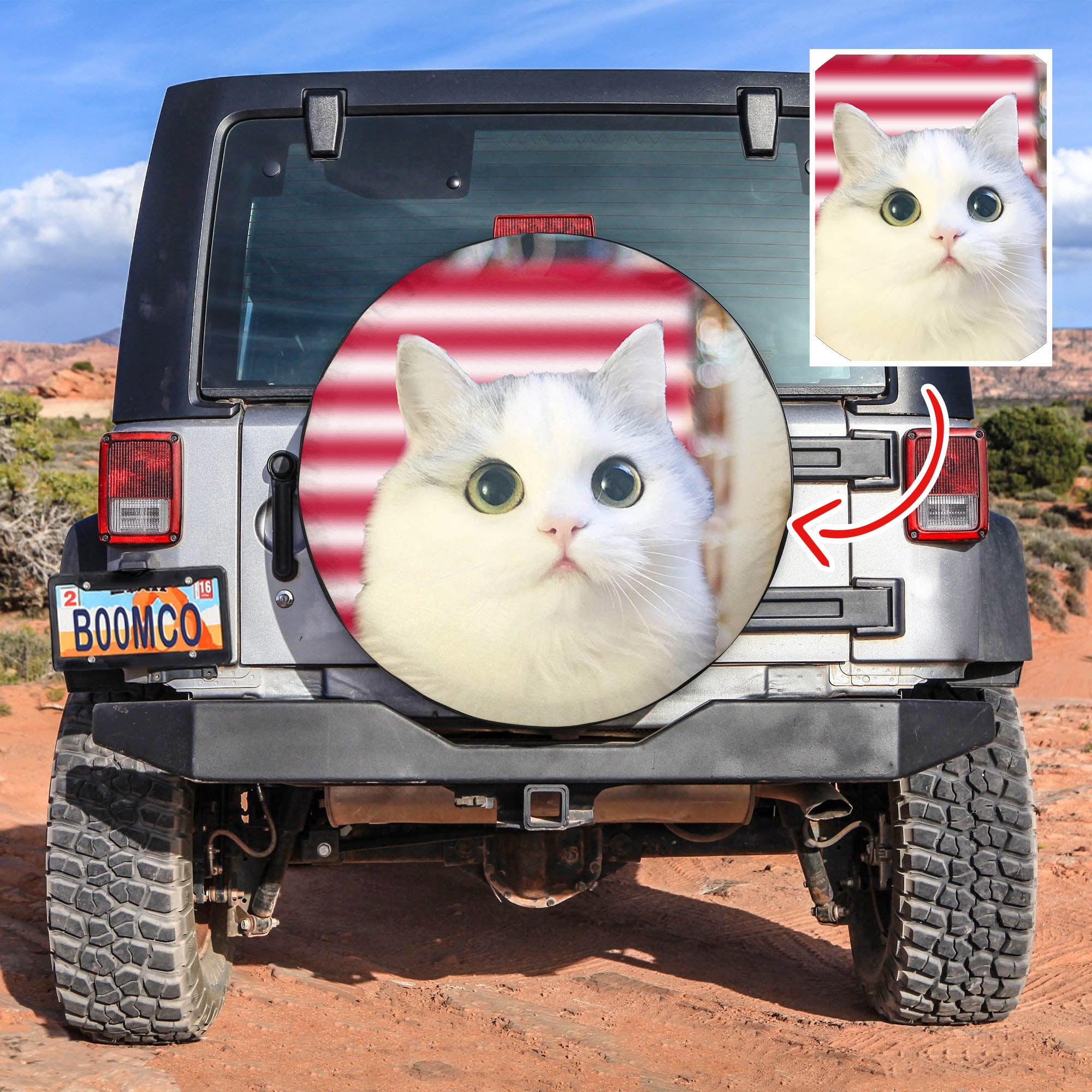 Personalized Custom Cat Funny Spare Tire Covers Gift For Campers Nearkii