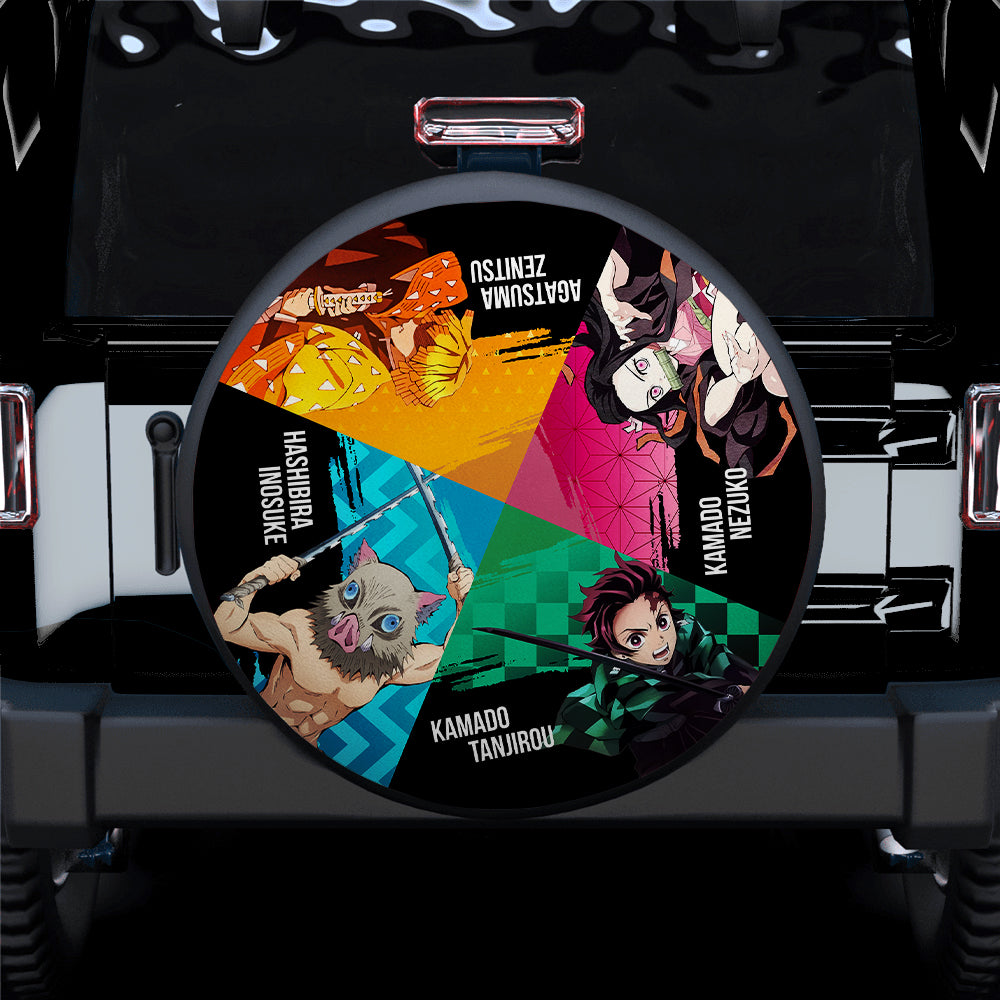 Demon Slayer Anime Premium Car Spare Tire Covers Gift For Campers Nearkii