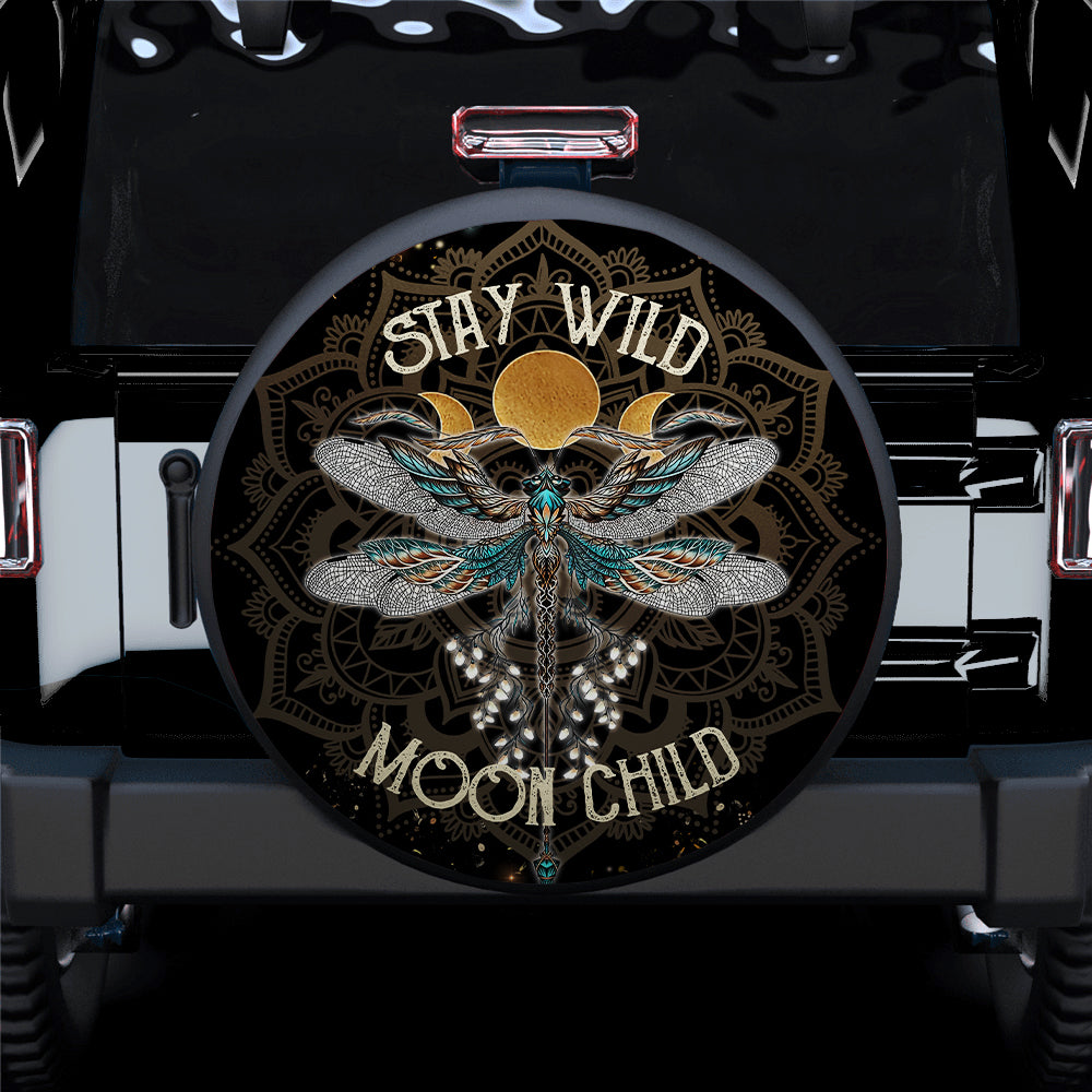 Dragonfly Stay Wild Moon Child Car Spare Tire Covers Gift For Campers Nearkii