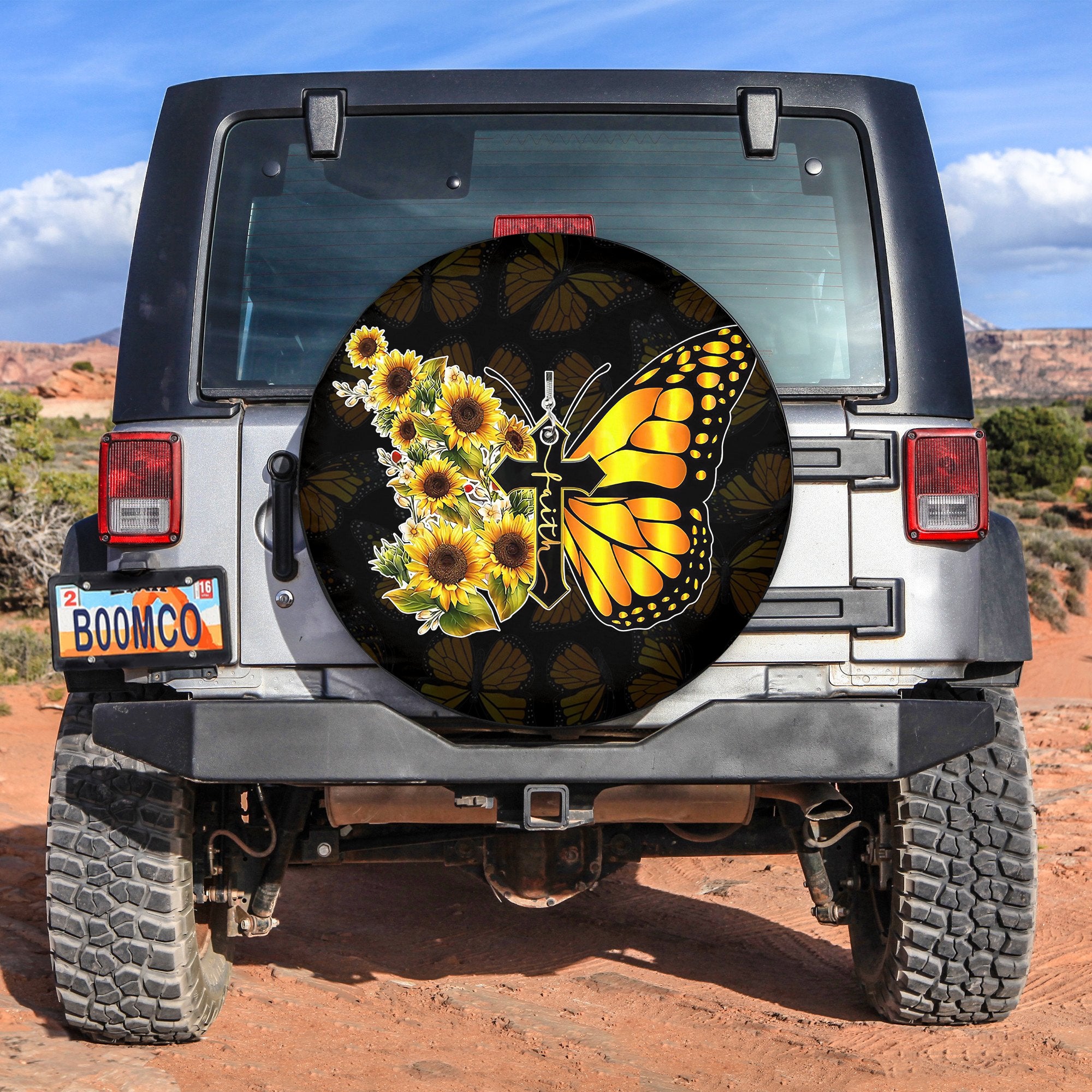 Faith Butterfly Jeep Car Spare Tire Cover Gift For Campers Nearkii