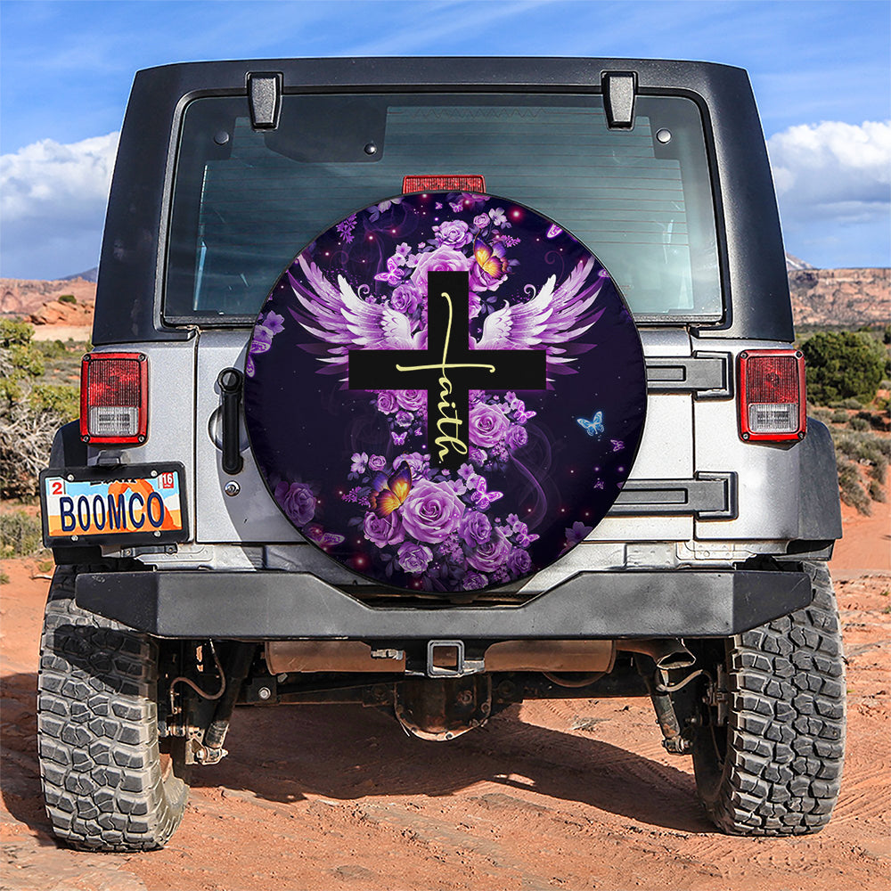 Faith Cross Car Spare Tire Covers Gift For Campers Nearkii