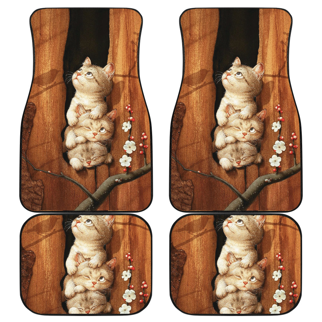 Cute Cats In Tree Car Floor Mats Car Accessories Nearkii