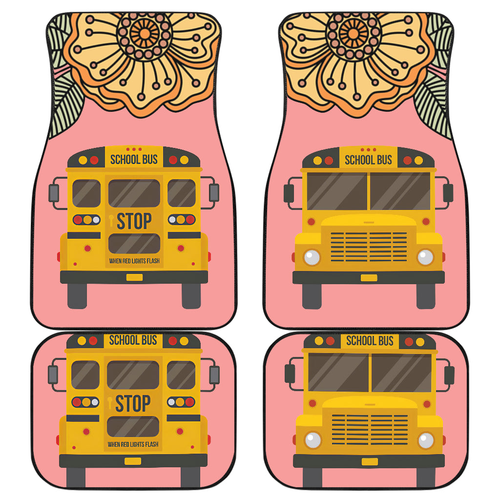 Floral School Bus Car Floor Mats Car Accessories Nearkii