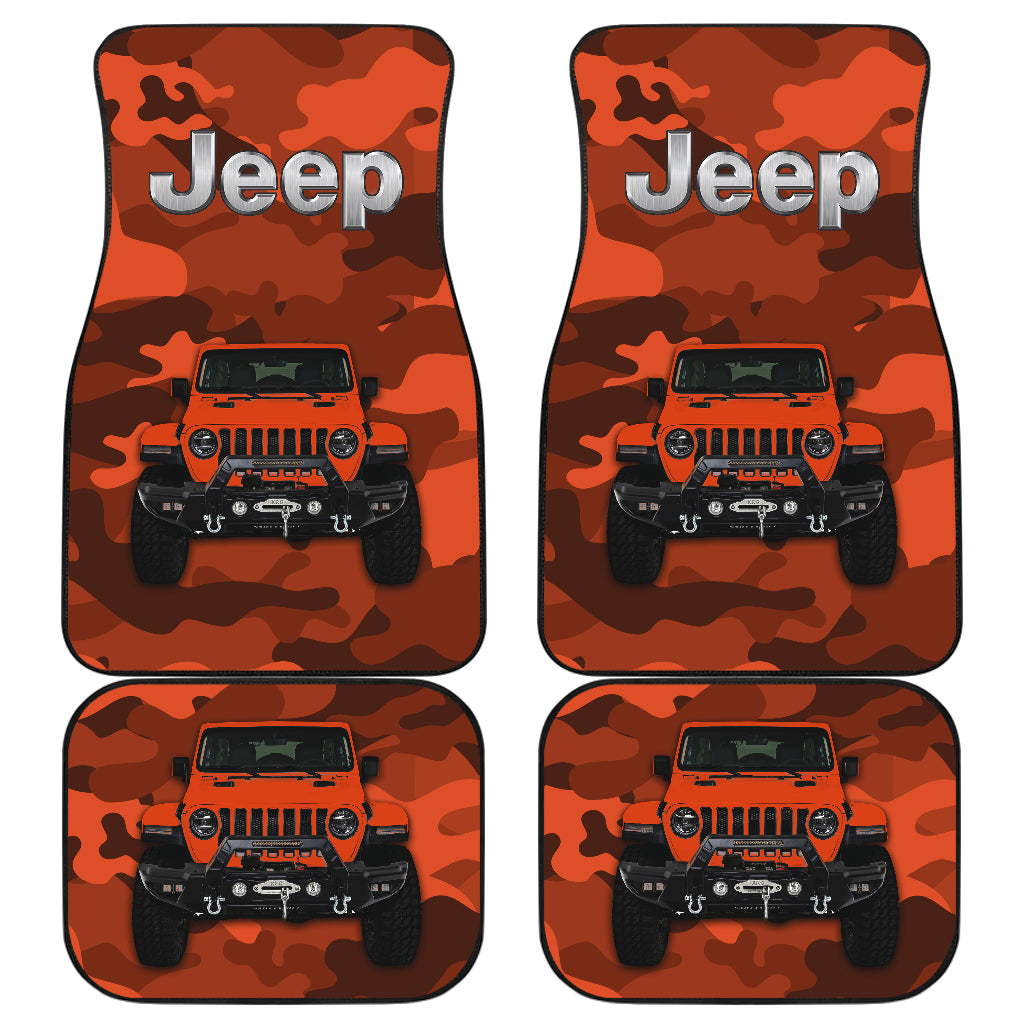 Orange Jeep Camouflage Car Floor Mats Car Accessories Nearkii