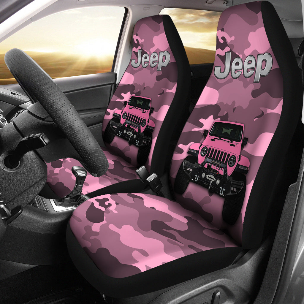 Pink Jeep Camouflage Premium Custom Car Seat Covers Decor Protectors Nearkii