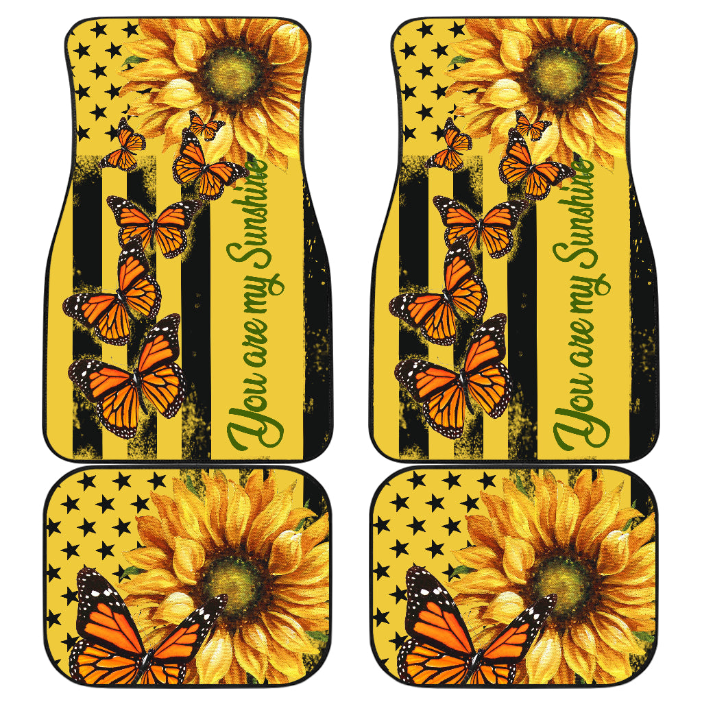 Butterfly Yellow Sunflower Car Floor Mats Car Accessories Nearkii