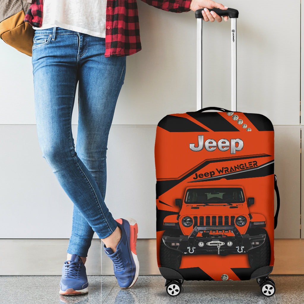 Orange Jeep Luggage Cover Suitcase Protector Nearkii