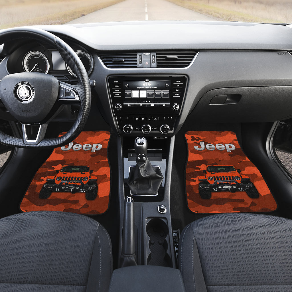 Orange Jeep Camouflage Car Floor Mats Car Accessories Nearkii