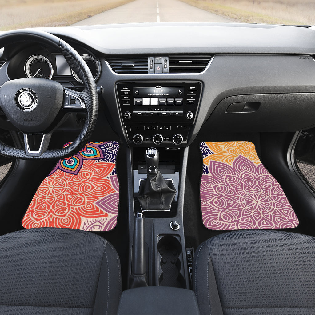 Colorful Floral Mandalas Car Floor Mats Car Accessories Nearkii
