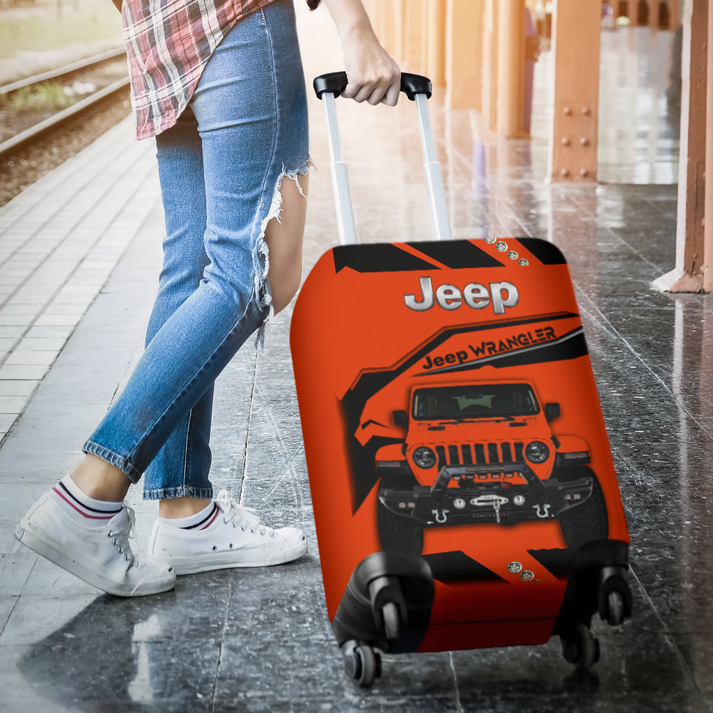 Orange Jeep Luggage Cover Suitcase Protector Nearkii