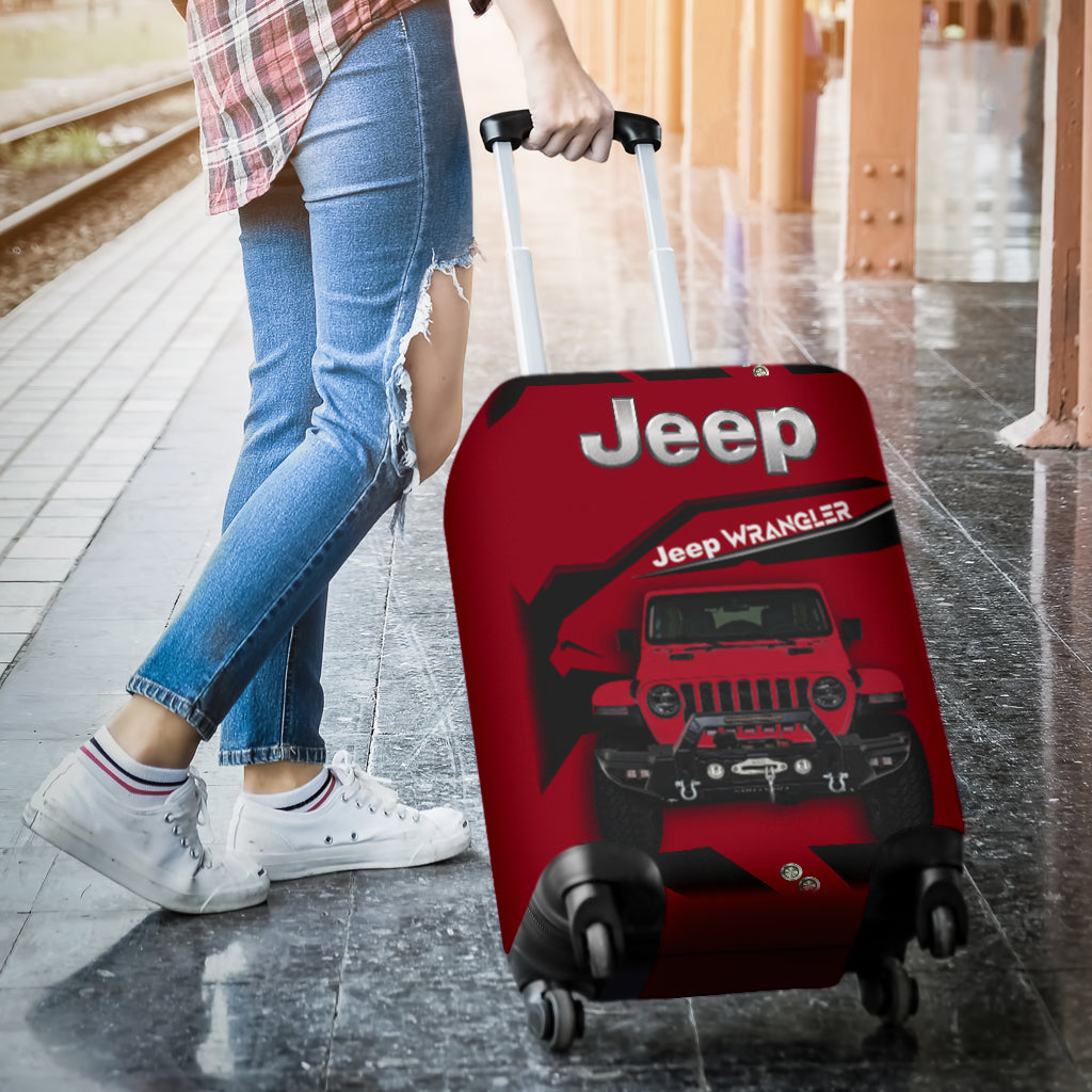 Deep Red Jeep Luggage Cover Suitcase Protector Nearkii