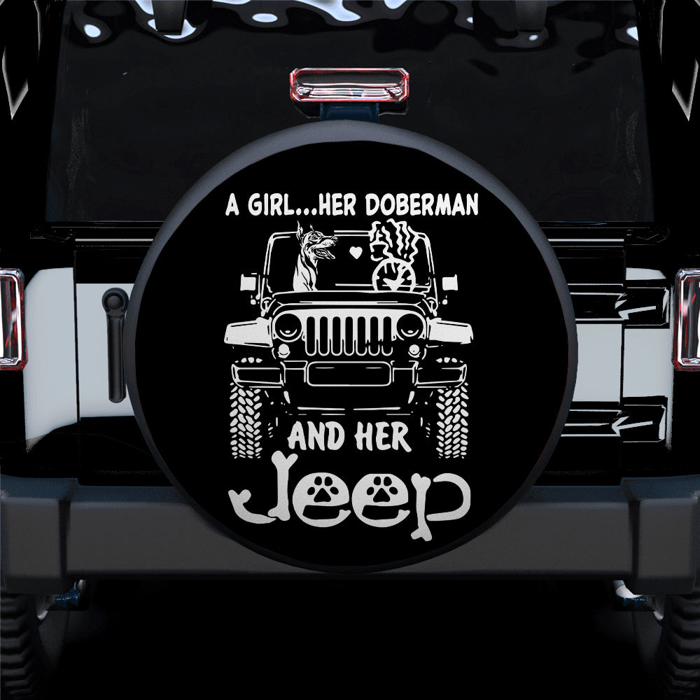 Her Doberman And Her Jeep Car Spare Tire Covers Gift For Campers Nearkii