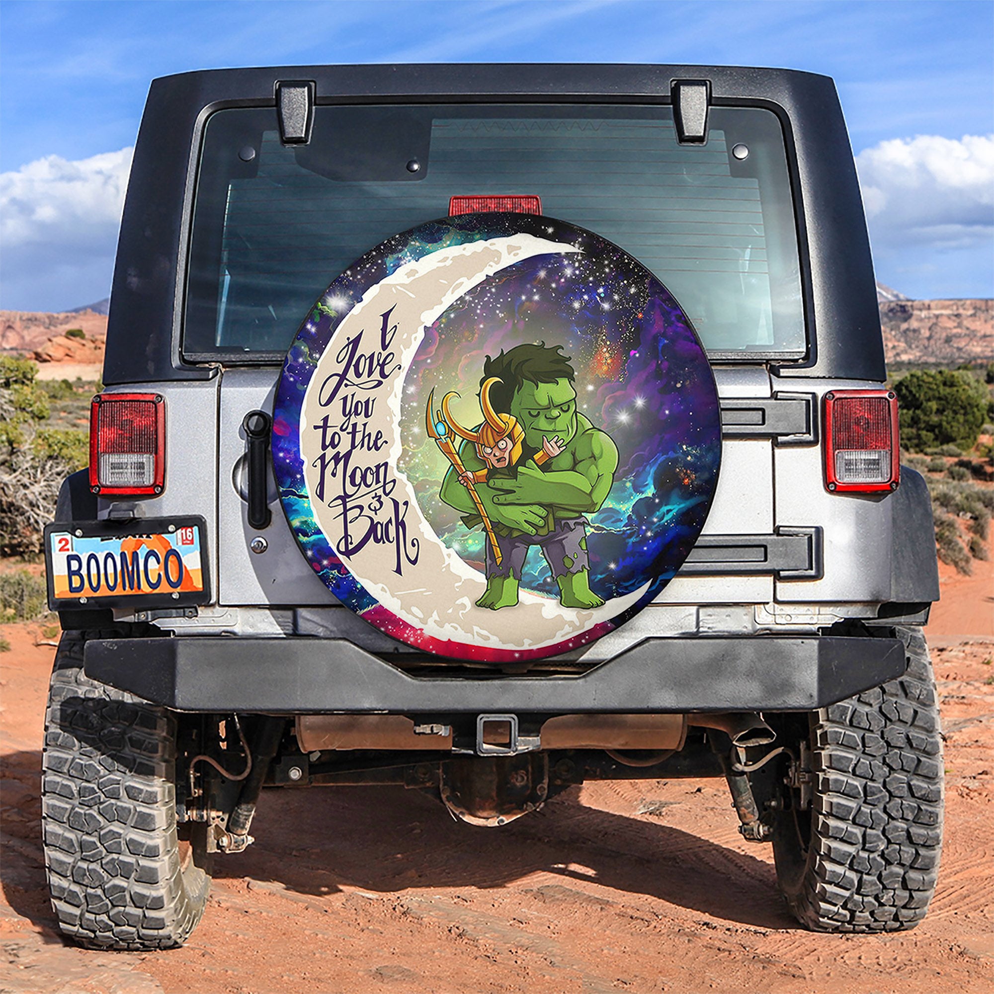 Hulk And Loki Love You To The Moon Galaxy Spare Tire Covers Gift For Campers Nearkii