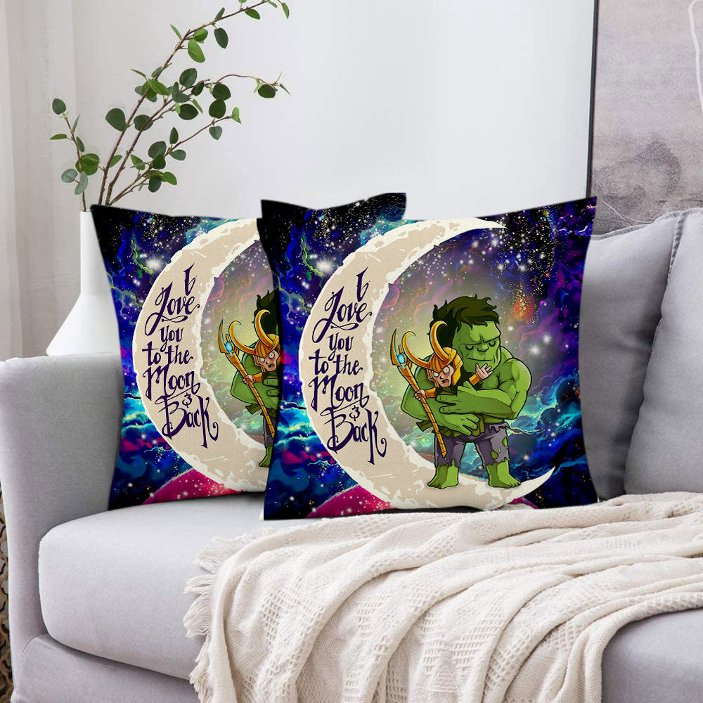 Hulk And Loki Love You To The Moon Galaxy Pillowcase Room Decor Nearkii