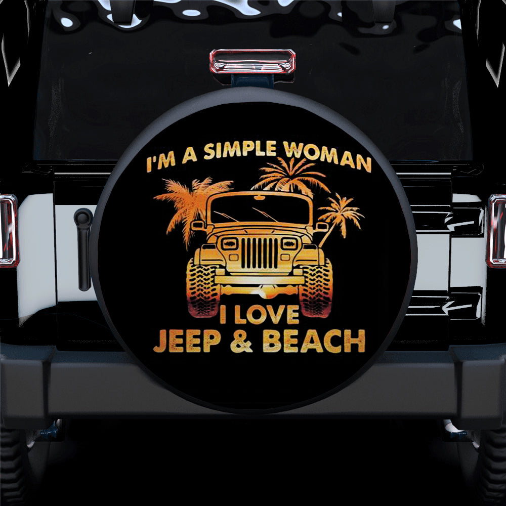 Im A Simple Woman I Love Jeep And Beach Car Spare Tire Covers Gift For Campers Nearkii