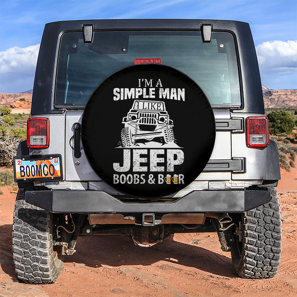 I'm A Simple Man Jeep Boobs And Beer Car Spare Tire Covers Gift For Campers Nearkii