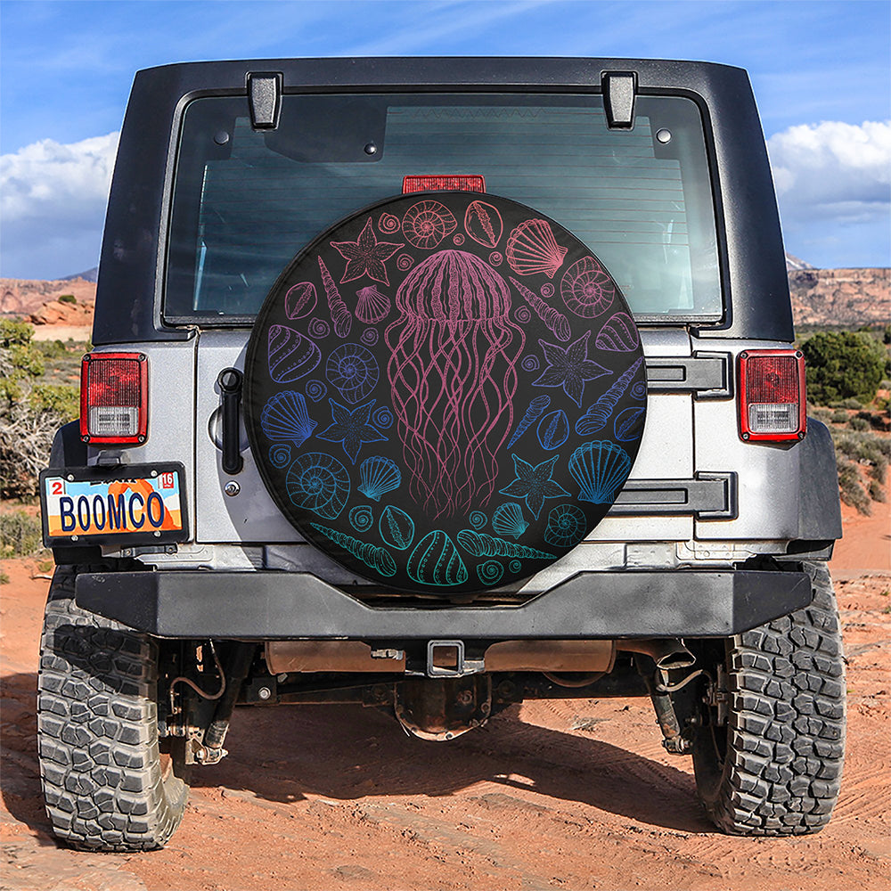 Jellyfish Art Sea Icon Car Spare Tire Covers Gift For Campers Nearkii