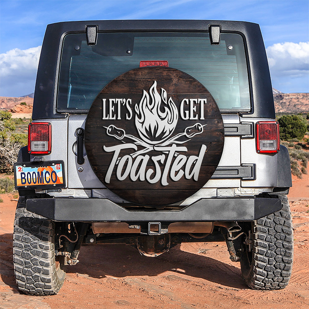 Let Get Toasted Wood Style Car Spare Tire Covers Gift For Campers Nearkii