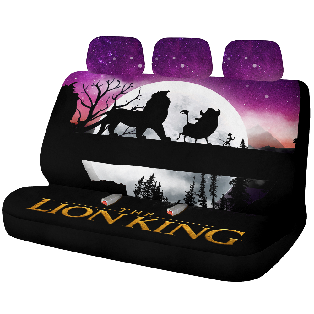 Lion King Moon Night Car Back Seat Covers Decor Protectors Nearkii