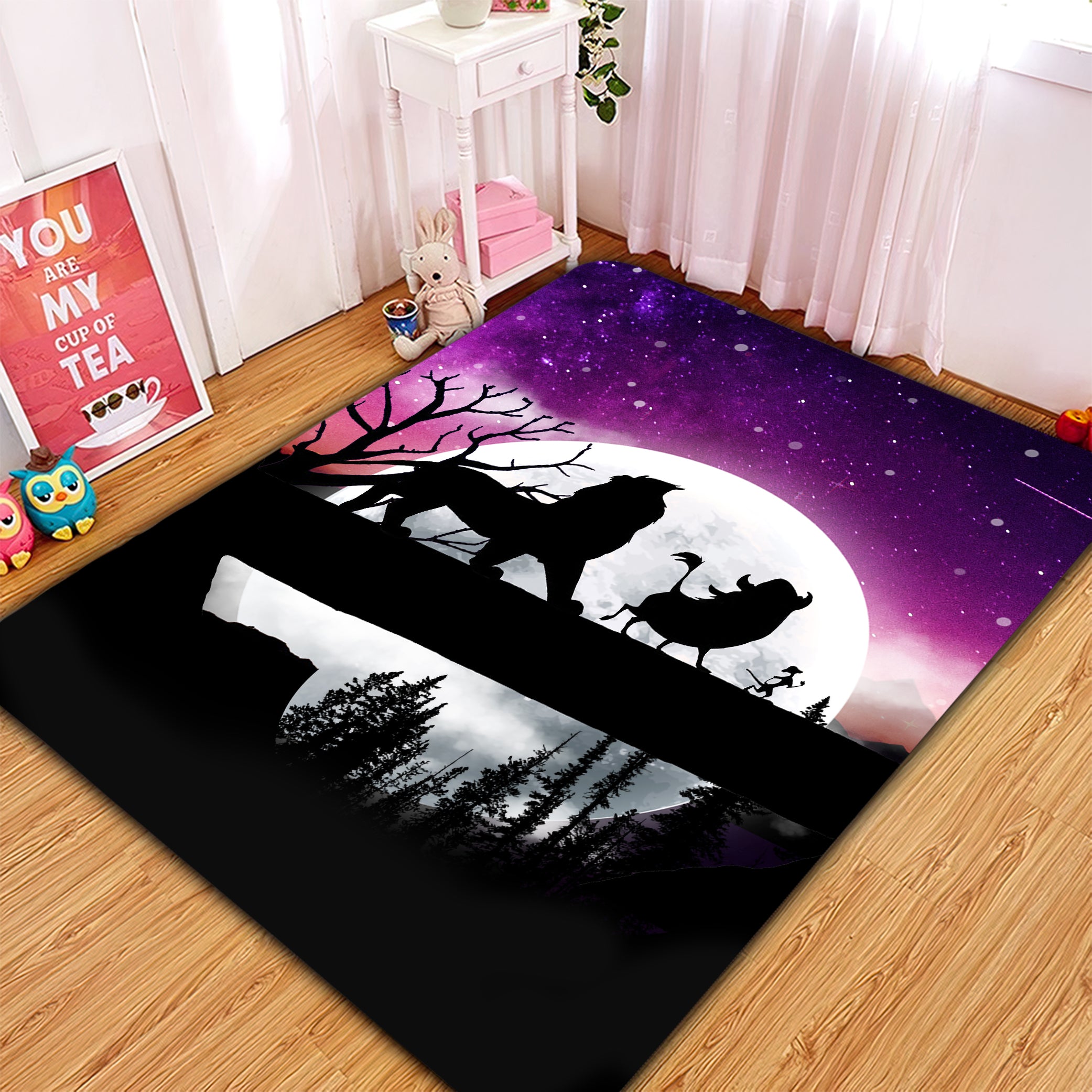 Lion King Moon Night Rug Carpet Rug Home Room Decor Nearkii