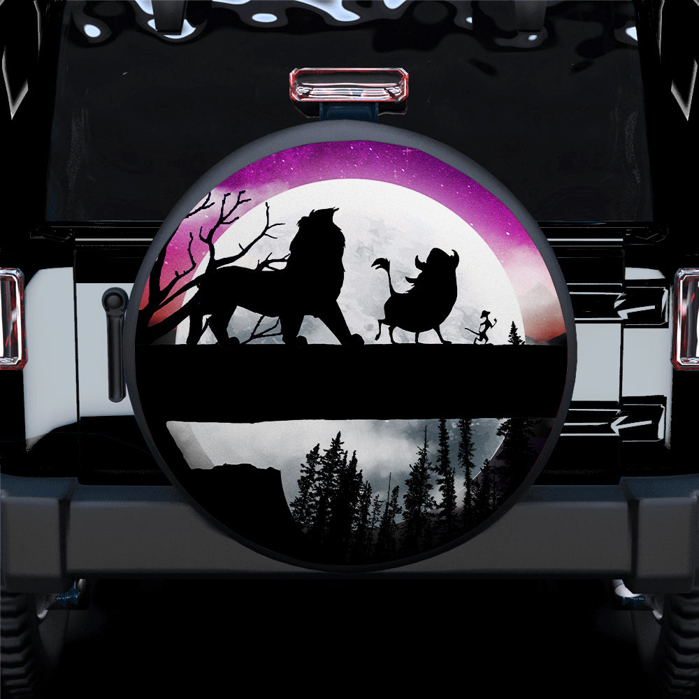Lion King Moon Night Car Spare Tire Covers Gift For Campers Nearkii