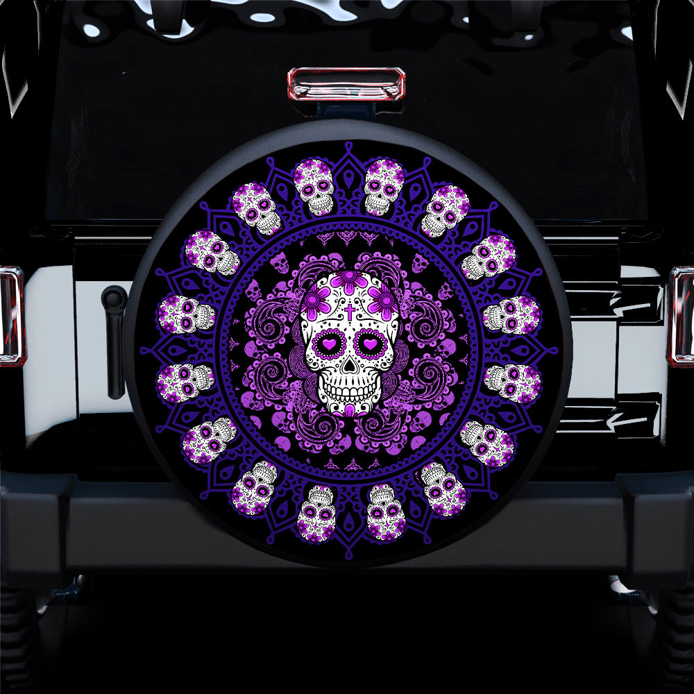Purple Skulls Mexican Car Spare Tire Cover Gift For Campers Nearkii