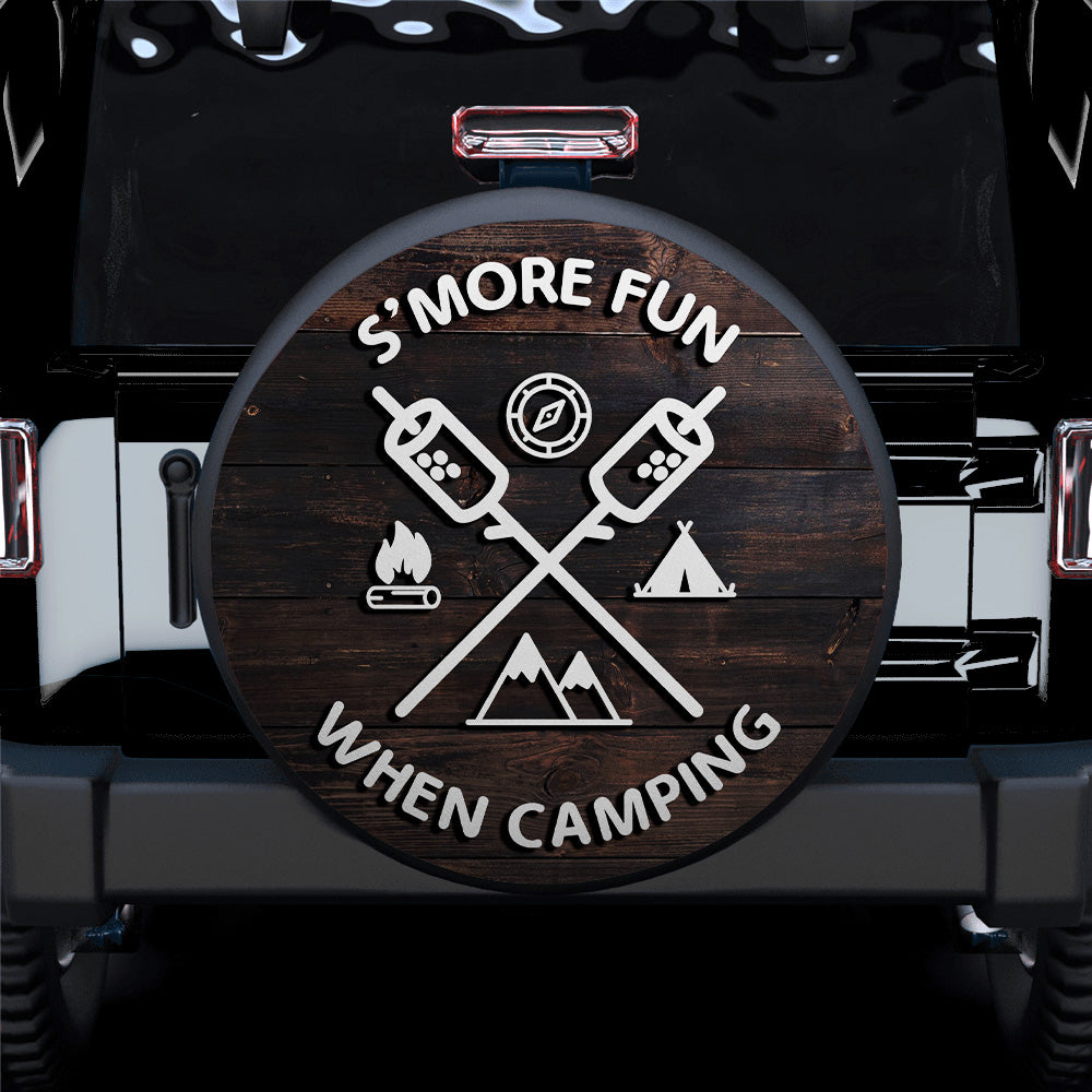 More Fun When Camping Wood Style Car Spare Tire Covers Gift For Campers Nearkii