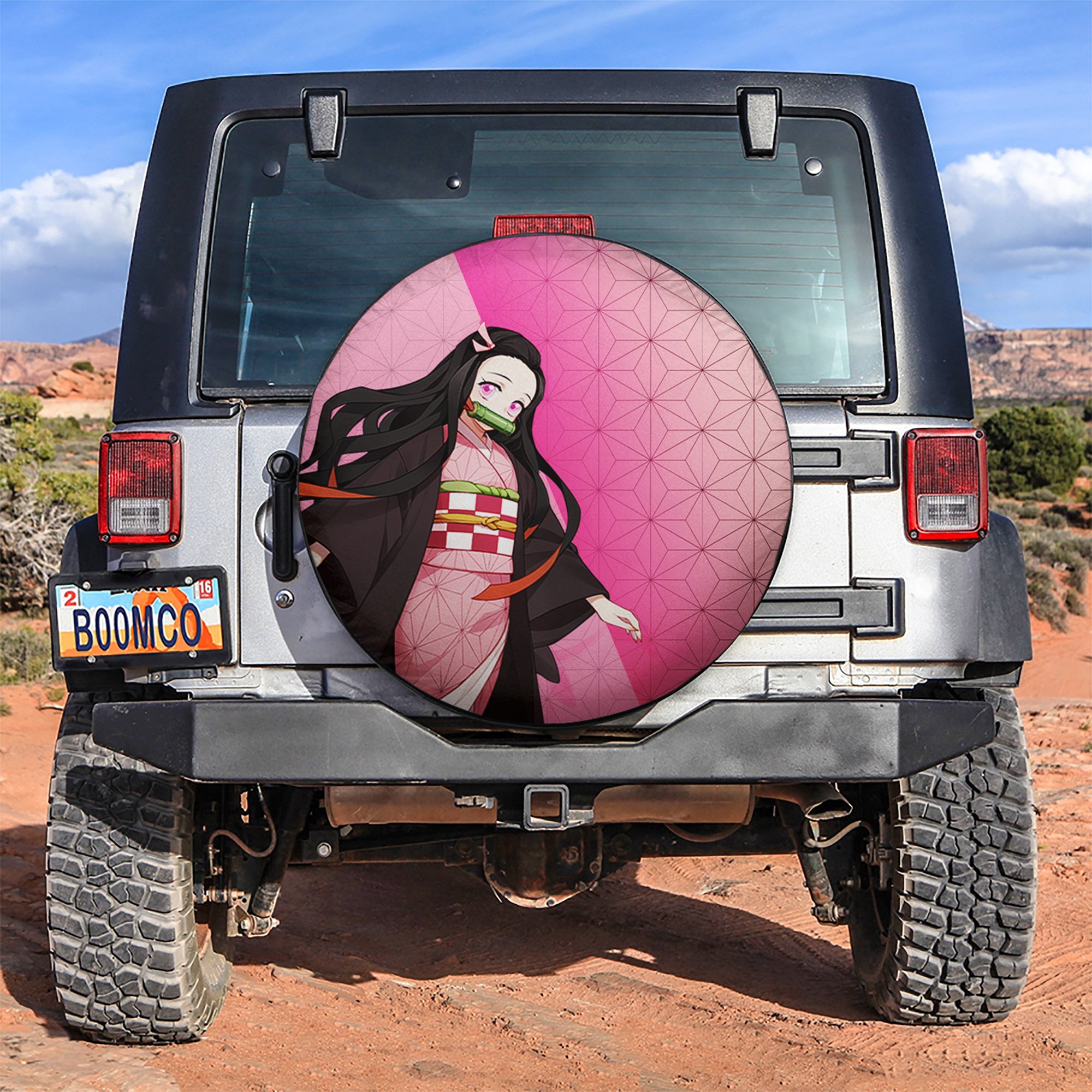 Nezuko Demon Slayer Anime Car Spare Tire Covers Gift For Campers Nearkii