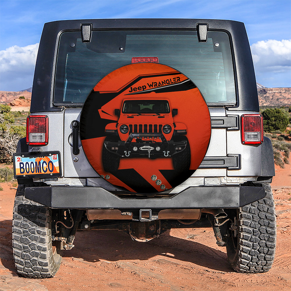 Orange Jeep Car Spare Tire Covers Gift For Campers Nearkii